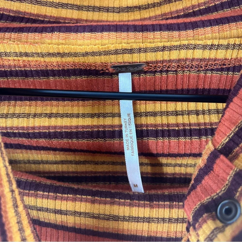FREE PEOPLE Cape Cod‎ Thermal Striped Ribbed Cowl Neck Size M